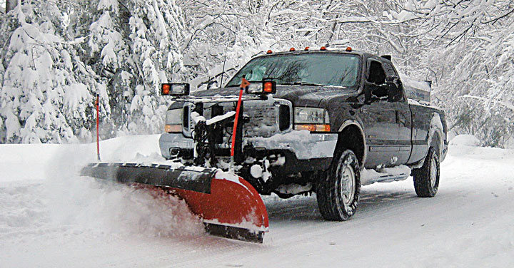 Pickup Truck with Snow Plow